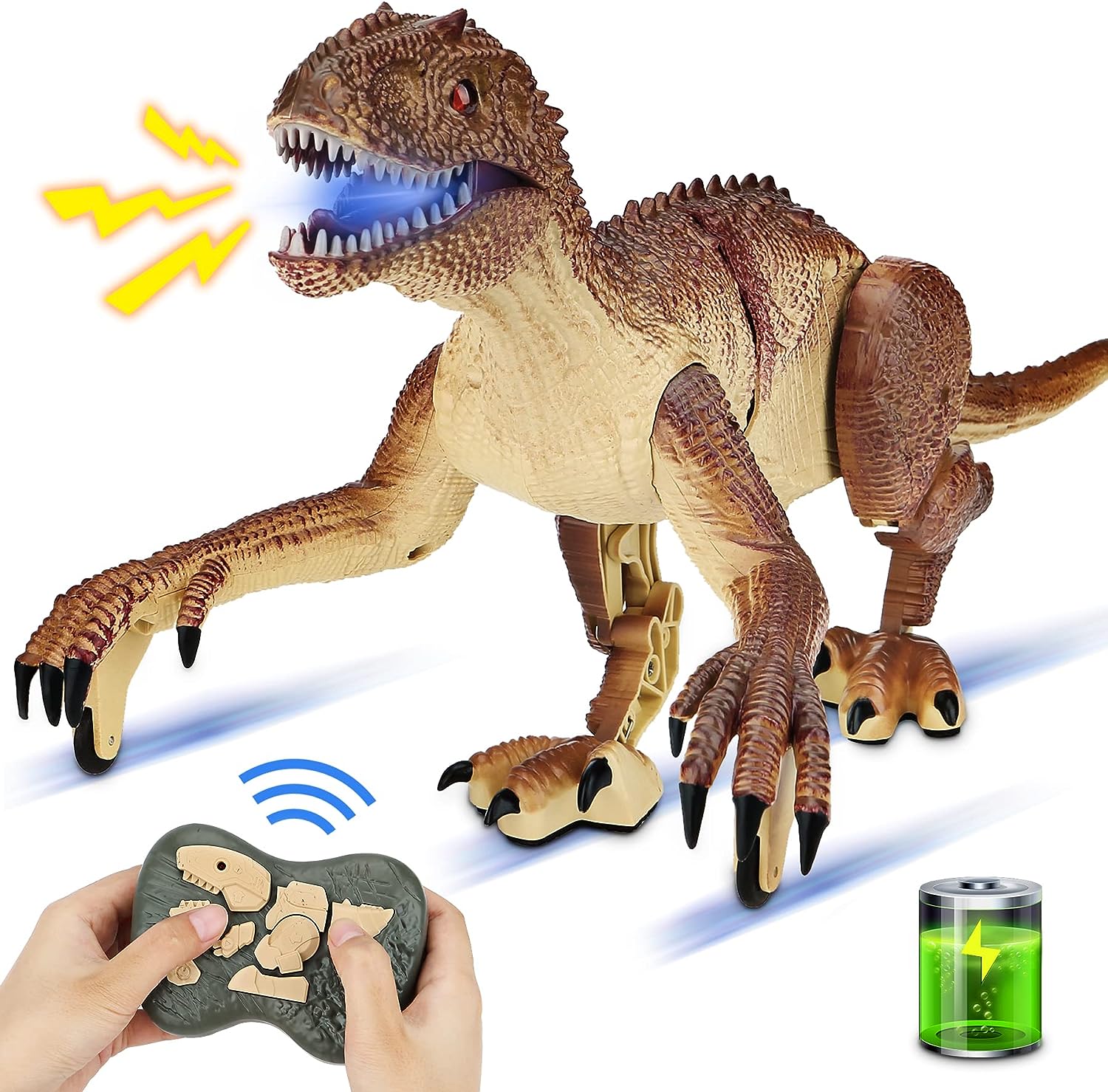 19-inch Rechargeable Jurassic Velociraptor Toys